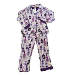 Munki Munki Champagne NYE New Years Eve Cotton Flannel Matching Pajamas Xlarge